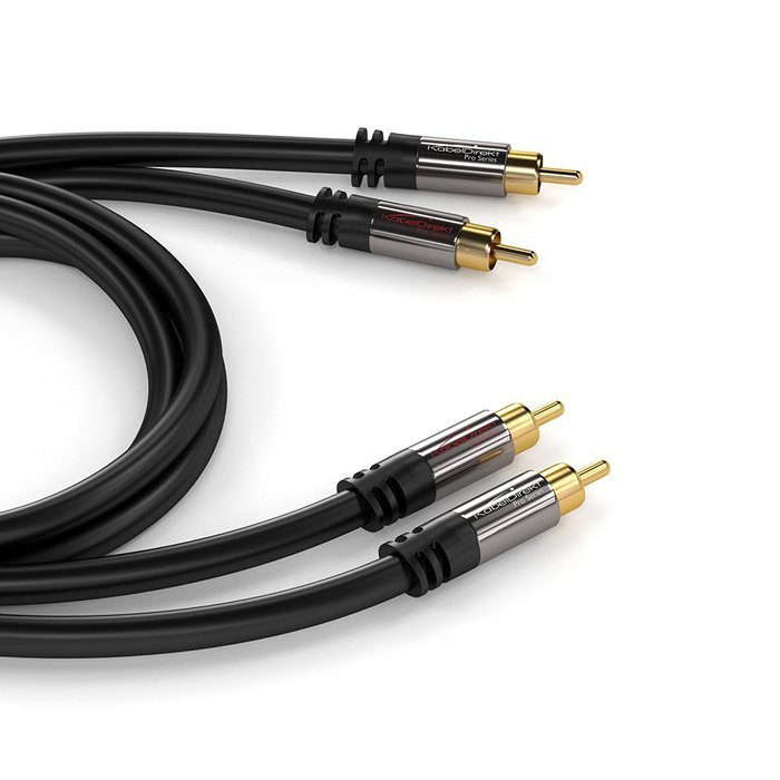 RCA Audio Cable 3 Feet 2 RCA to 2 RCA 24K Gold Plated Oxygen Free Shielded Male To Male Audio Cable Pro Series... N2