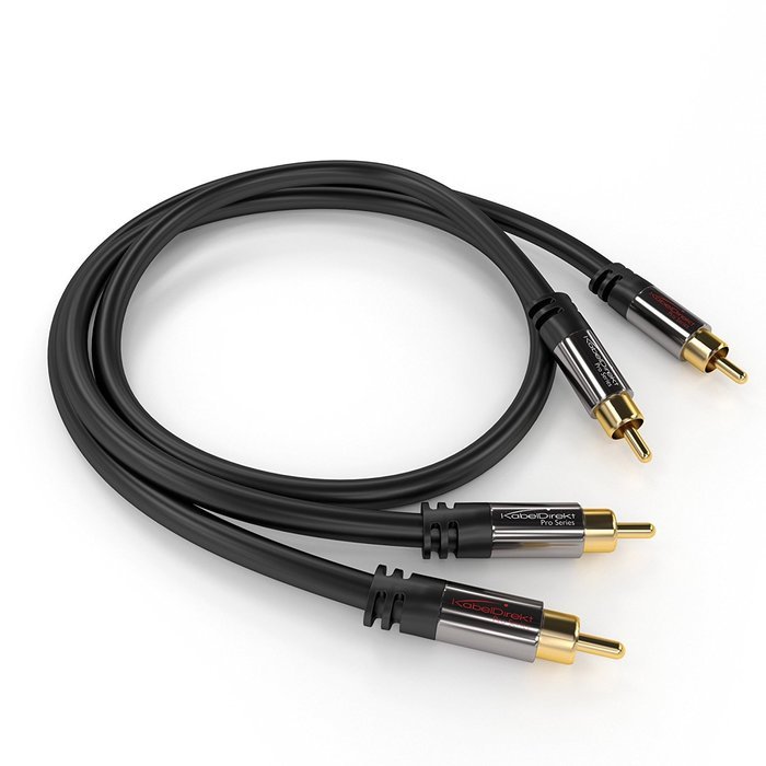 RCA Audio Cable 3 Feet 2 RCA to 2 RCA 24K Gold Plated Oxygen Free Shielded Male To Male Audio Cable Pro Series... N4