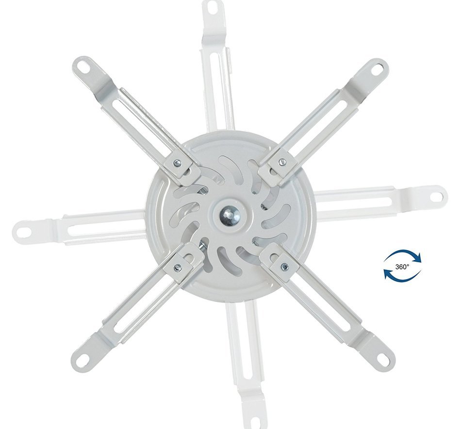 VIVO Universal Adjustable White Ceiling Projector / Projection Mount Extending Arms (MOUNT-VP01W) N5