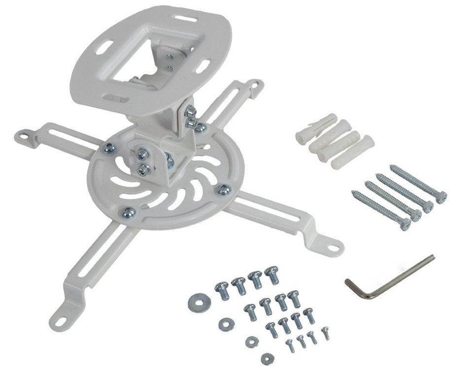 VIVO Universal Adjustable White Ceiling Projector / Projection Mount Extending Arms (MOUNT-VP01W) N6