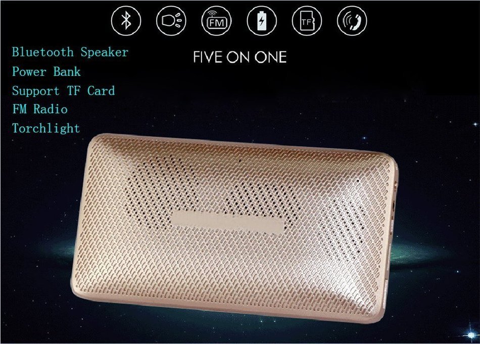 Deli Power Bank/Bluetooth Speaker - with Multifunction 5-in-1 Portable Hands-free Bluetooth Speaker+3000mAh Power... N4