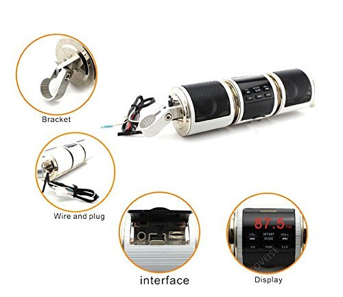 Bomwill Motorcycle Scooter Bike ATV Waterproof Bluetooth Motorcycle Speaker with Stereo Sound System - Radio Remote... N5