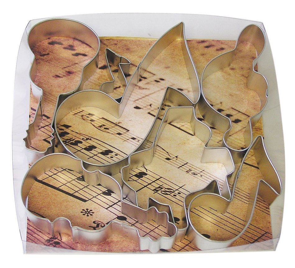 R & M International Music Themed Set of 7 Cookie Cutters - 5.5"-3.5"