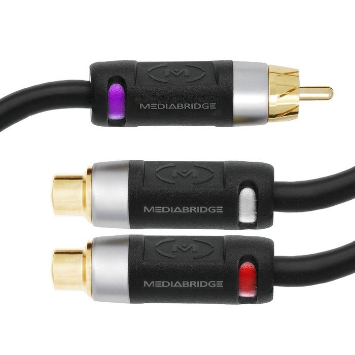 Mediabridge ULTRA Series RCA Y-Adapter (12 Inches) - 1-Male to 2-Female for Digital Audio or Subwoofer - (Part... N2