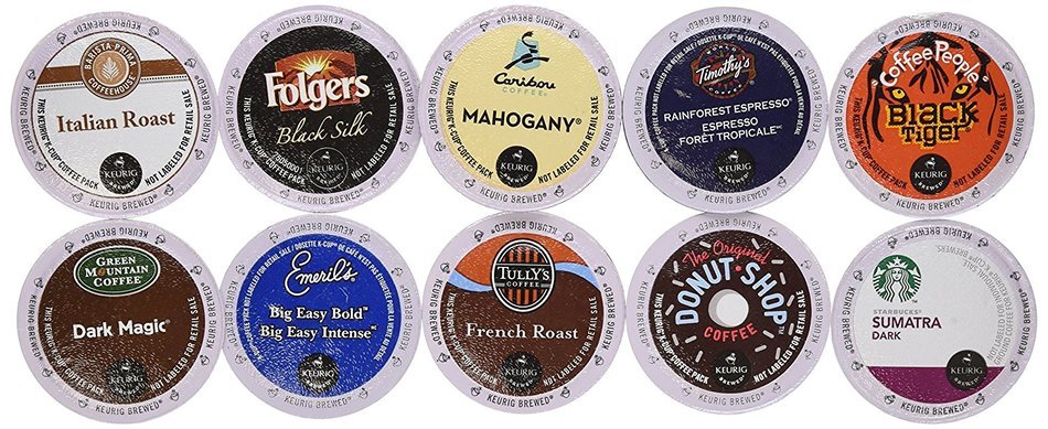 20 Pack - Dark Roast Extra Bold Coffee Variety Sampler K-Cup for Keurig Brewers - Starbucks, Barista Prima, Tully's...