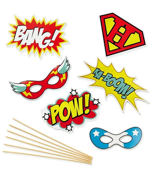NPW Superhero Selfies Photo Prop Kit, Multicolor N2