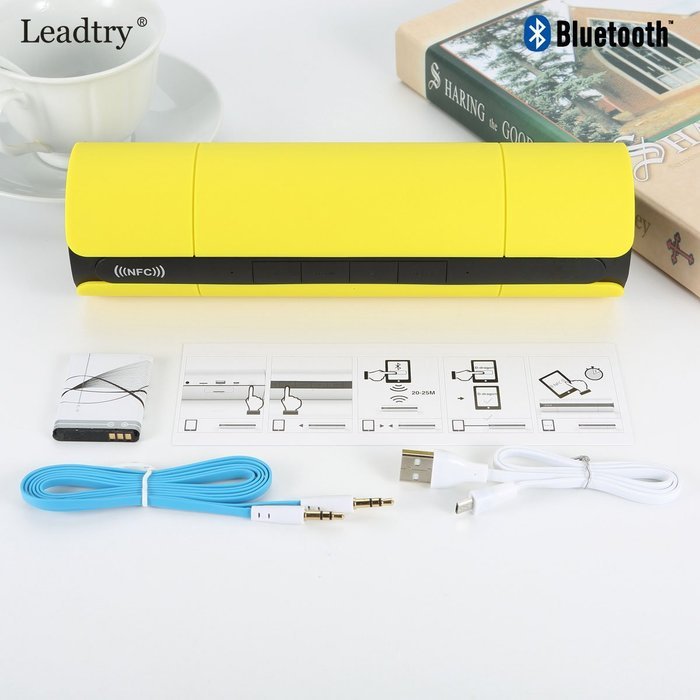 NFC FM HIFI Bluetooth Speaker Wireless Stereo Portable Loudspeakers Bluetooth Boombox Super Bass MP3 Player White N20