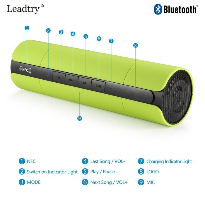 NFC FM HIFI Bluetooth Speaker Wireless Stereo Portable Loudspeakers Bluetooth Boombox Super Bass MP3 Player White N30