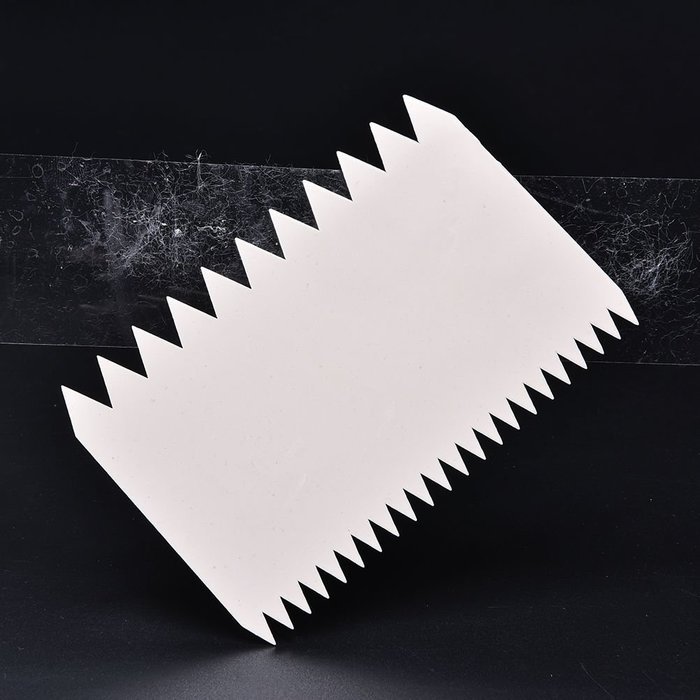 Wonderful-Buying 1 Piece Kitchen Plastic Pizza Dough Pastry Cake Double-side Teeth Scraper Cutter Tool N2