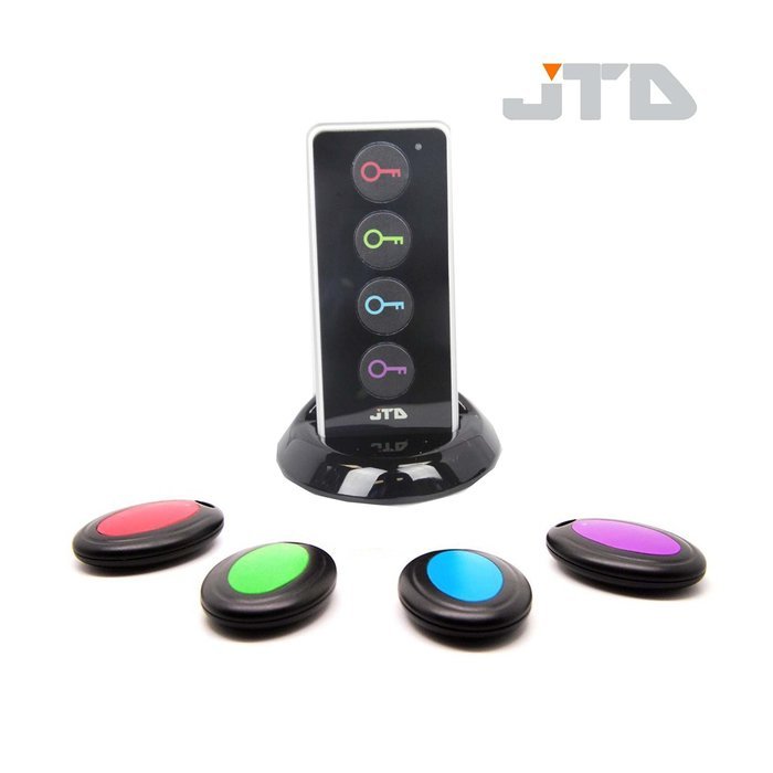 JTD Wireless RF Item Locator/Key Finder with LED flashlight and base support. With 4 Receivers Key Finder-Wireless... N3
