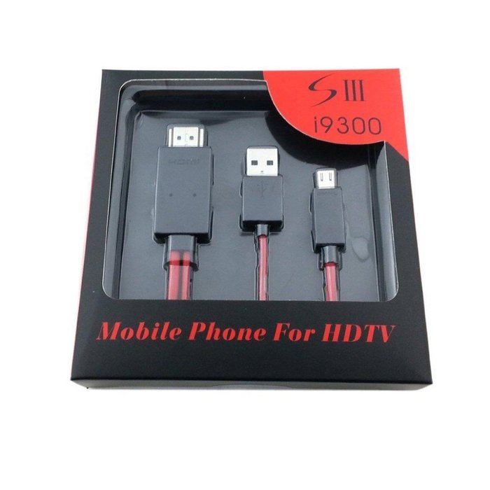 EXW MHL Micro USB to HDMI Cable Adapter Samsung Galaxy S3 S4 S5 Note 2 Tab3 For HDTV (5 Pin adapter) N3