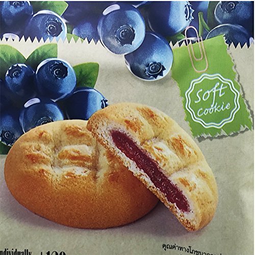 10 PCS 4.2 oz. DISTINCTIVE TASTE SOFT & YUMMY JUICY BLUEBERRY JAM FILLED COOKIES N3