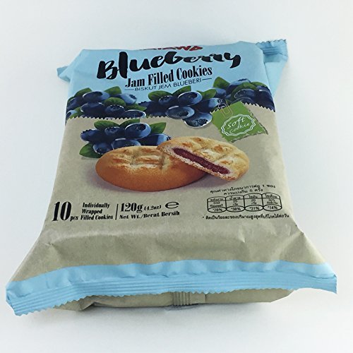 10 PCS 4.2 oz. DISTINCTIVE TASTE SOFT & YUMMY JUICY BLUEBERRY JAM FILLED COOKIES N4