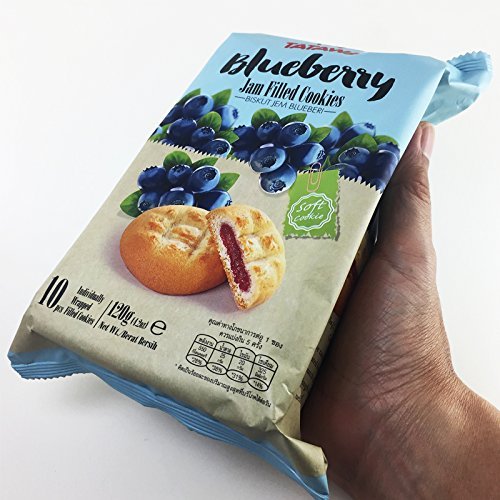 10 PCS 4.2 oz. DISTINCTIVE TASTE SOFT & YUMMY JUICY BLUEBERRY JAM FILLED COOKIES N6