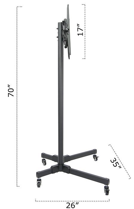 VIVO TV Cart for LCD LED Plasma Flat Panels Stand with Wheels Mobile fits 32" to 65" T.V. (STAND-TV01B) N8