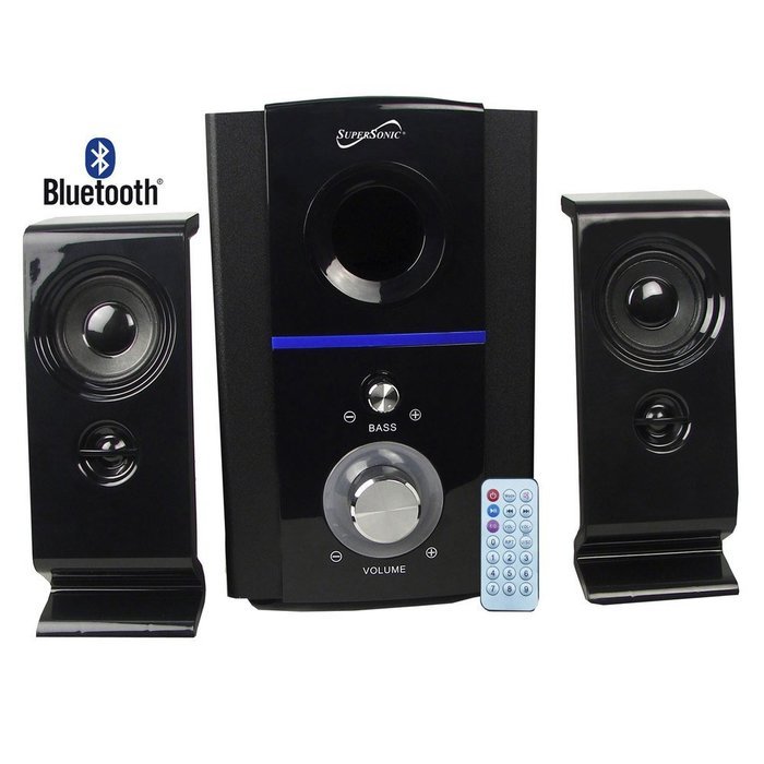 Supersonic 2.1 Bluetooth Multimedia Speaker System With USB/SD And Remote N2