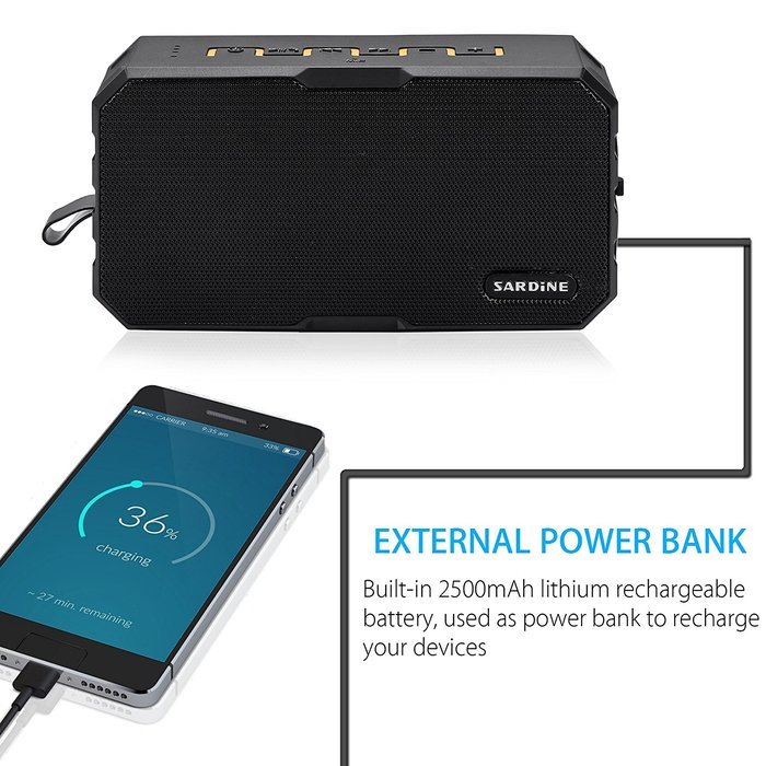 Wireless Speaker, Kingland Waterproof Mini Bluetooth Speaker, Dual Driver 7W, Super Bass Sound, 2500mAh Power... N3