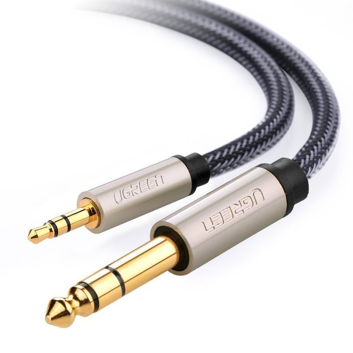 Ugreen Gold Plated 3.5mm 1/8" Male to 6.35mm 1/4" Male Stereo Audio Cable 3 Feet