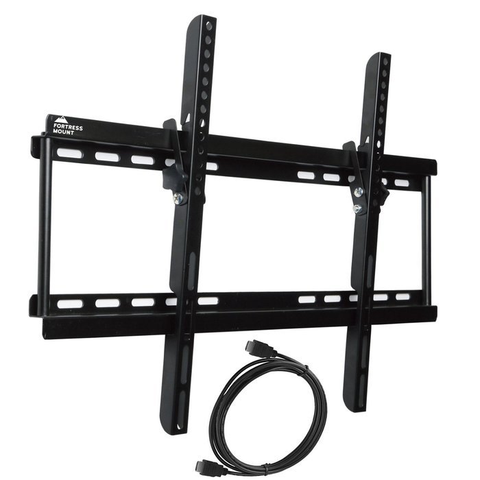 Fortress Mount TV Wall Mount for 40-70" TVs up to 165 lbs with 9-feet Braided HDMI Cable