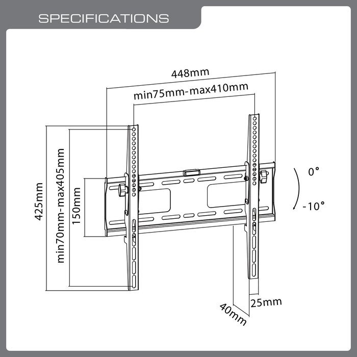 QualGear QG-TM-001 37-Inch to 70-Inch Universal Ultra Slim Low Profile Picture Hanging Style Wire Rope Wall Mount... N14