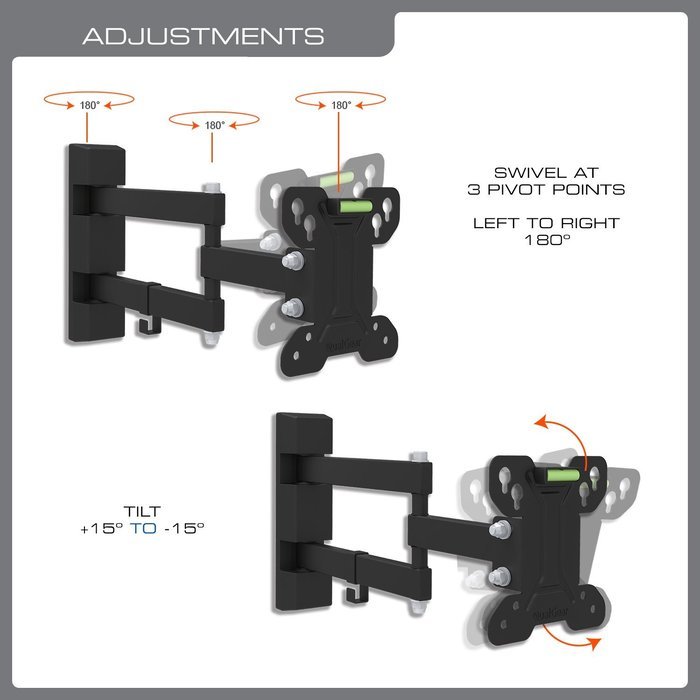 QualGear QG-TM-001 37-Inch to 70-Inch Universal Ultra Slim Low Profile Picture Hanging Style Wire Rope Wall Mount... N39