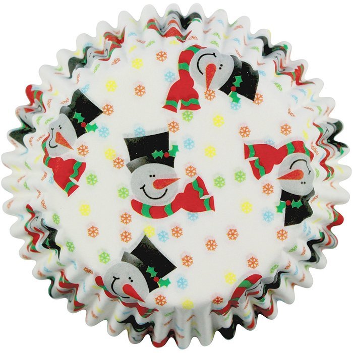 Smiley Snowman Mini Cupcake Cases