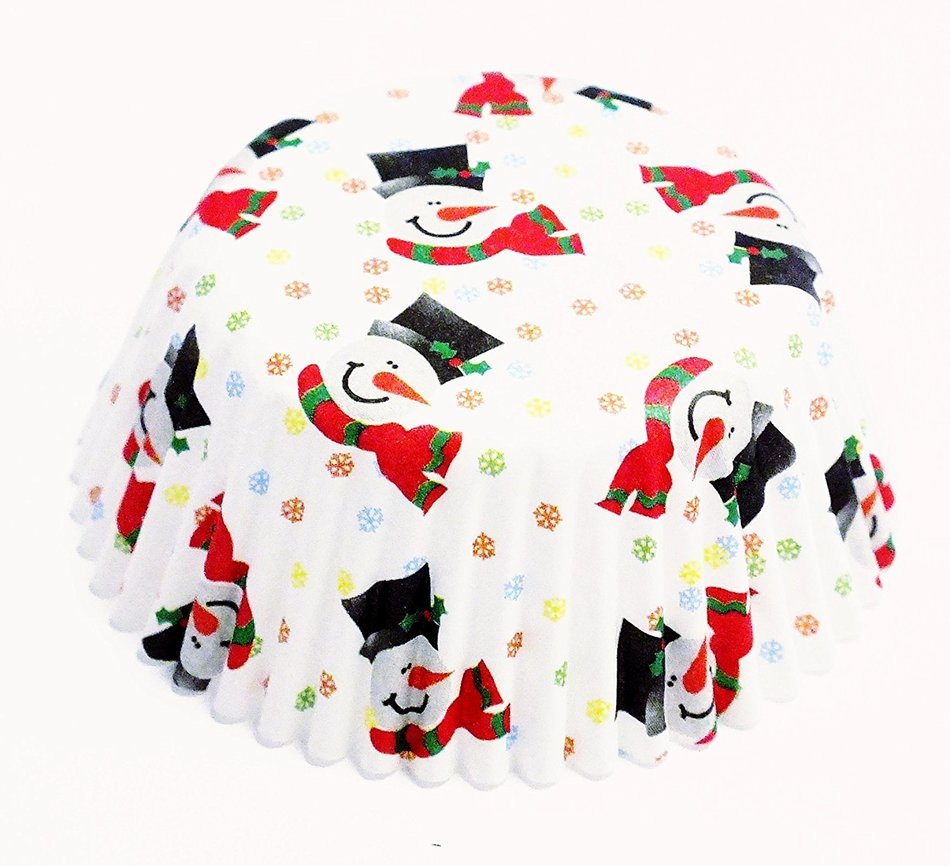 Smiley Snowman Mini Cupcake Cases N5
