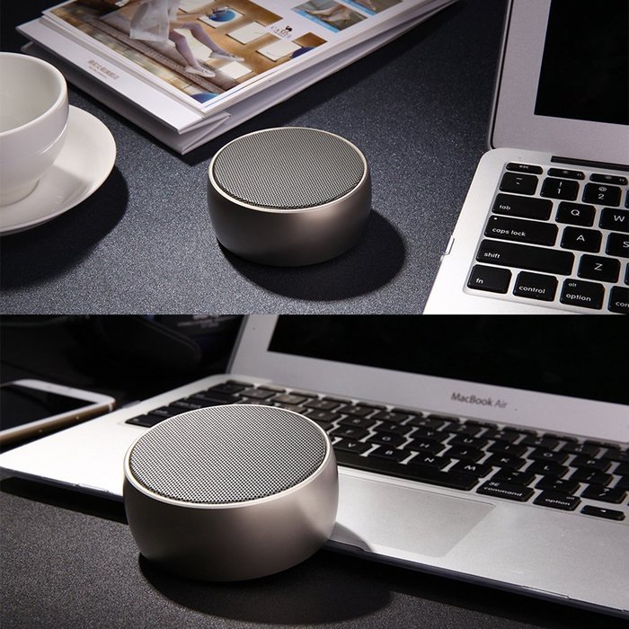 Aukoo Portable Bluetooth Speaker, Hi-Fi Portable Mini Round Metal Wireless Stereo Speaker, Works for Iphone, Ipad... N6