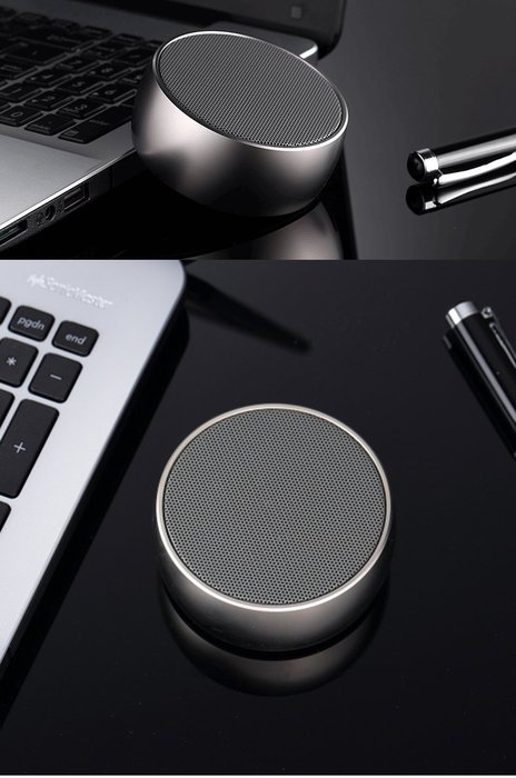 Aukoo Portable Bluetooth Speaker, Hi-Fi Portable Mini Round Metal Wireless Stereo Speaker, Works for Iphone, Ipad... N7