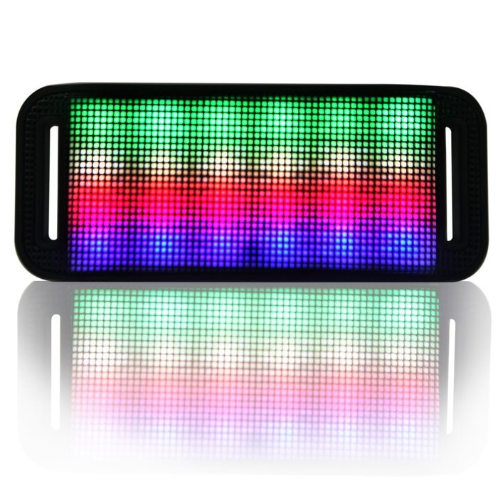 HDE Bluetooth Speaker Wireless LED Light Up Mini Portable Music Player for Smart Phone Tablet PC (Black)
