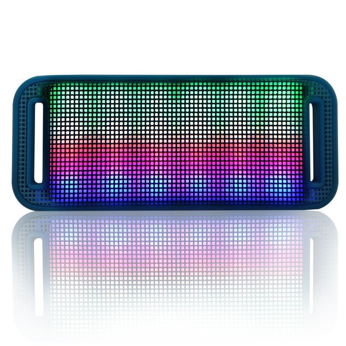 HDE Bluetooth Speaker Wireless LED Light Up Mini Portable Music Player for Smart Phone Tablet PC (Black) N17