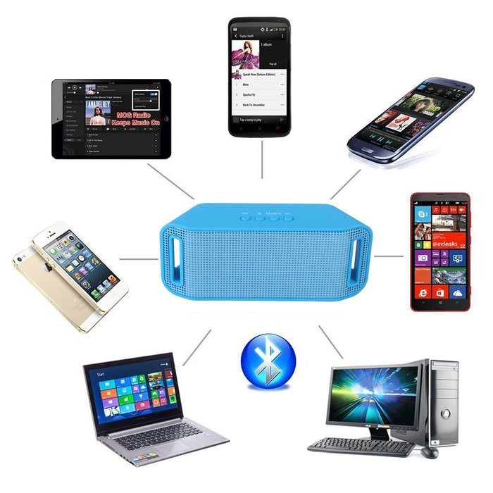 HDE Bluetooth Speaker Wireless LED Light Up Mini Portable Music Player for Smart Phone Tablet PC (Black) N22