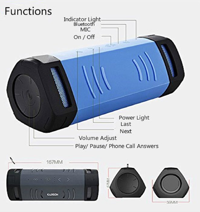 Vivostore Wireless Portable Bluetooth Speakers Outdoor Waterproof Bicycle Speaker Support Hands-free calls & TF... N8