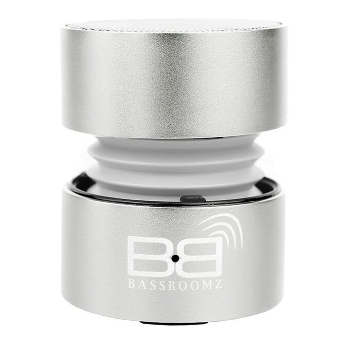 Bluetooth Speaker - BassBoomz Silver High Performance Portable Speaker - works with ANY Bluetooth device!