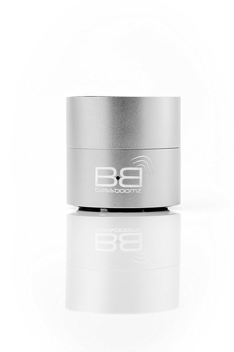 Bluetooth Speaker - BassBoomz Silver High Performance Portable Speaker - works with ANY Bluetooth device! N3