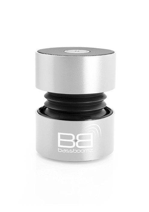 Bluetooth Speaker - BassBoomz Silver High Performance Portable Speaker - works with ANY Bluetooth device! N5