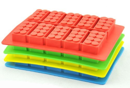 DGI MART Practical Kitchen Use Accessories 10-Cavity Cute Building Block Toy Bricks Shaped Ice Chocolate Sugar...