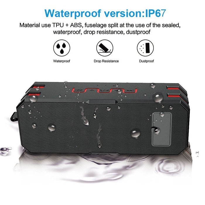 Shuua Bluetooth Outdoor Speakers IP67 Dustproof/Waterproof Portable Wireless Loudspeaker HIFI Bass,Built-in 5200mAh... N2