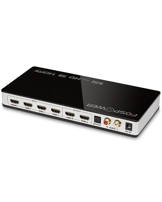 4 x 2 HDMI Matrix Switch [Ultra HD 4K x 2K], FosPower 4 In 2 Out Switcher / Splitter with Optical & L/R Audio... N3