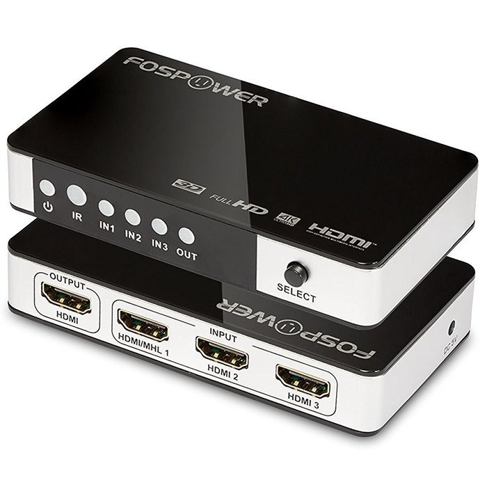 4 x 2 HDMI Matrix Switch [Ultra HD 4K x 2K], FosPower 4 In 2 Out Switcher / Splitter with Optical & L/R Audio... N17