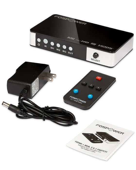 4 x 2 HDMI Matrix Switch [Ultra HD 4K x 2K], FosPower 4 In 2 Out Switcher / Splitter with Optical & L/R Audio... N23
