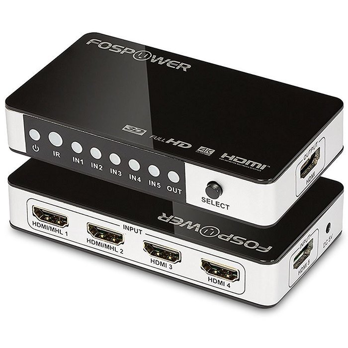 4 x 2 HDMI Matrix Switch [Ultra HD 4K x 2K], FosPower 4 In 2 Out Switcher / Splitter with Optical & L/R Audio... N24