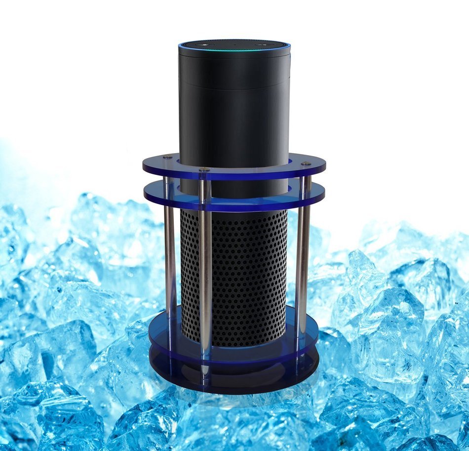 Acrylic Speaker Guard For Amazon Echo UE Boom speaker (Clear Blue)