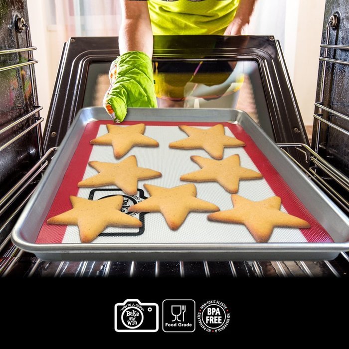 Bake and Win Nonstick Silicone Baking Mat. Large Half Sheet: 16 1/2 inches x 11 5/8 inches N4