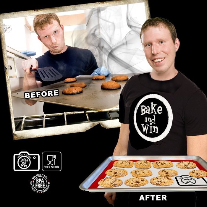 Bake and Win Nonstick Silicone Baking Mat. Large Half Sheet: 16 1/2 inches x 11 5/8 inches N5