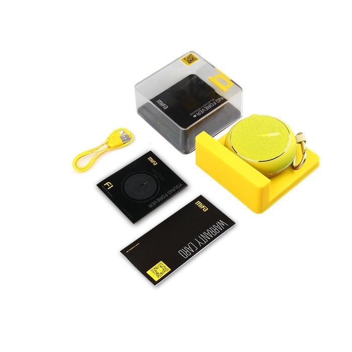 Mifa F1 Portable Bluetooth Speakers Yellow,rugged Ip45 Waterproof Speakers with 3w Powerful Driver/built-in Mirophone... N5