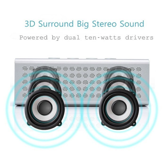 Souldio&trade; Bluetooth Speaker Portable Wireless Speaker,20W Output,12 Hours Battery Life,Power Bank Speaker,Aluminum... N3