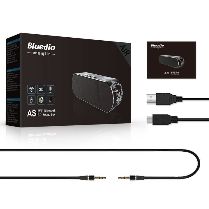 Bluedio AS (Air) Wireless Wi-Fi & Bluetooth speakers Multi-room Sharing Home speaker system(Black) N5