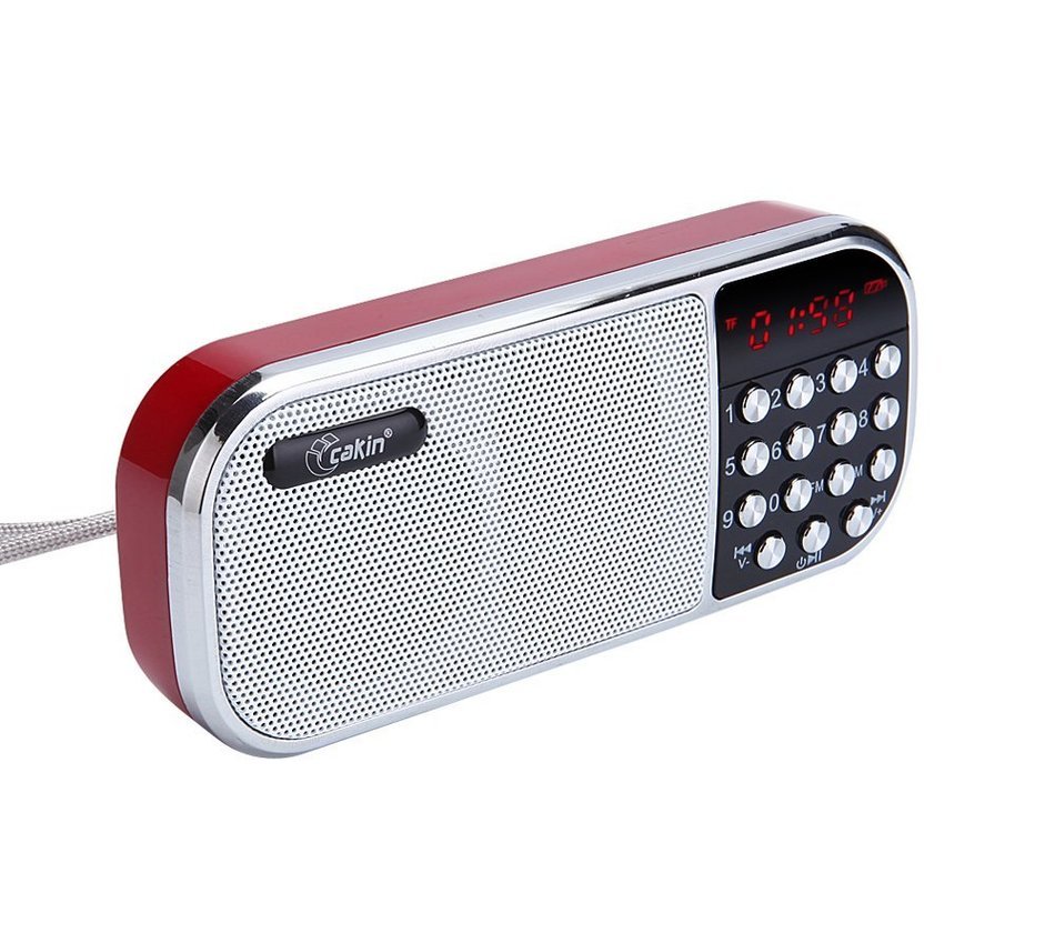 Cakin TM Portable Speaker FM Pocket Radio with input USB Micro SD Card/TF Card/MP3 Player (Q22 Red) N2