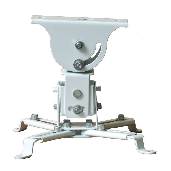 VideoSecu LCD/DLP Projector Ceiling Mount Bracket White Fits both flat or Vaulted ceiling PJ2W 1CA N6